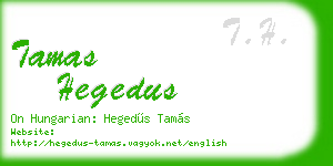 tamas hegedus business card